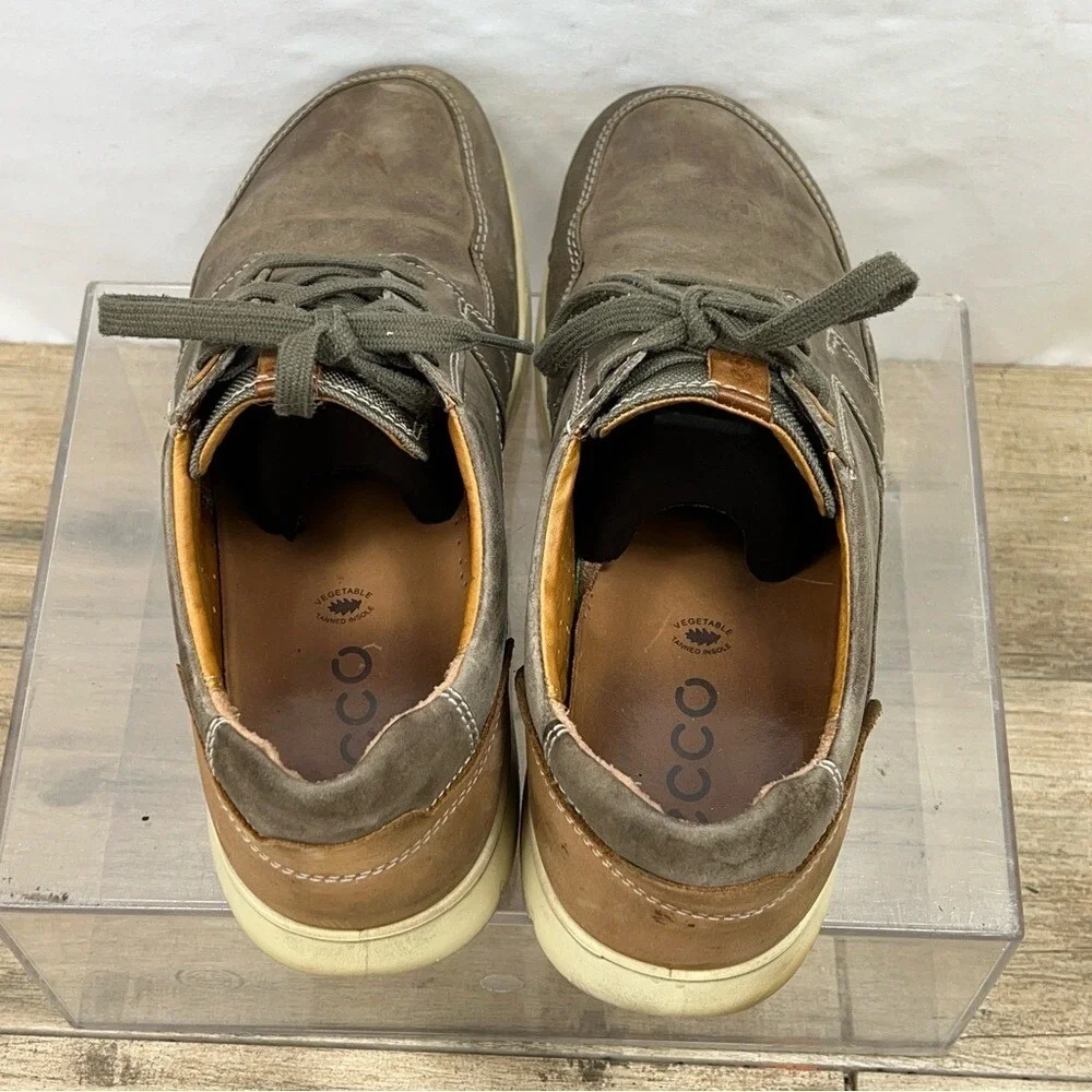Ecco Mens Ennio Retro Sneaker Oxford Shoes Brown Nubuck Leather‎ Size 44